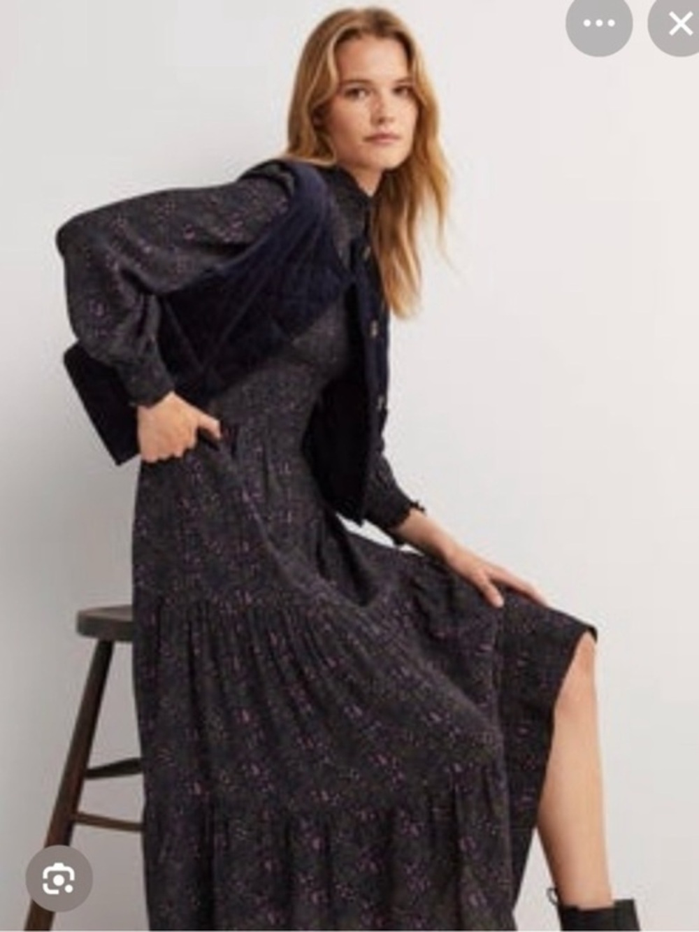 Boden smocked tiered midi dress size 10 nwot